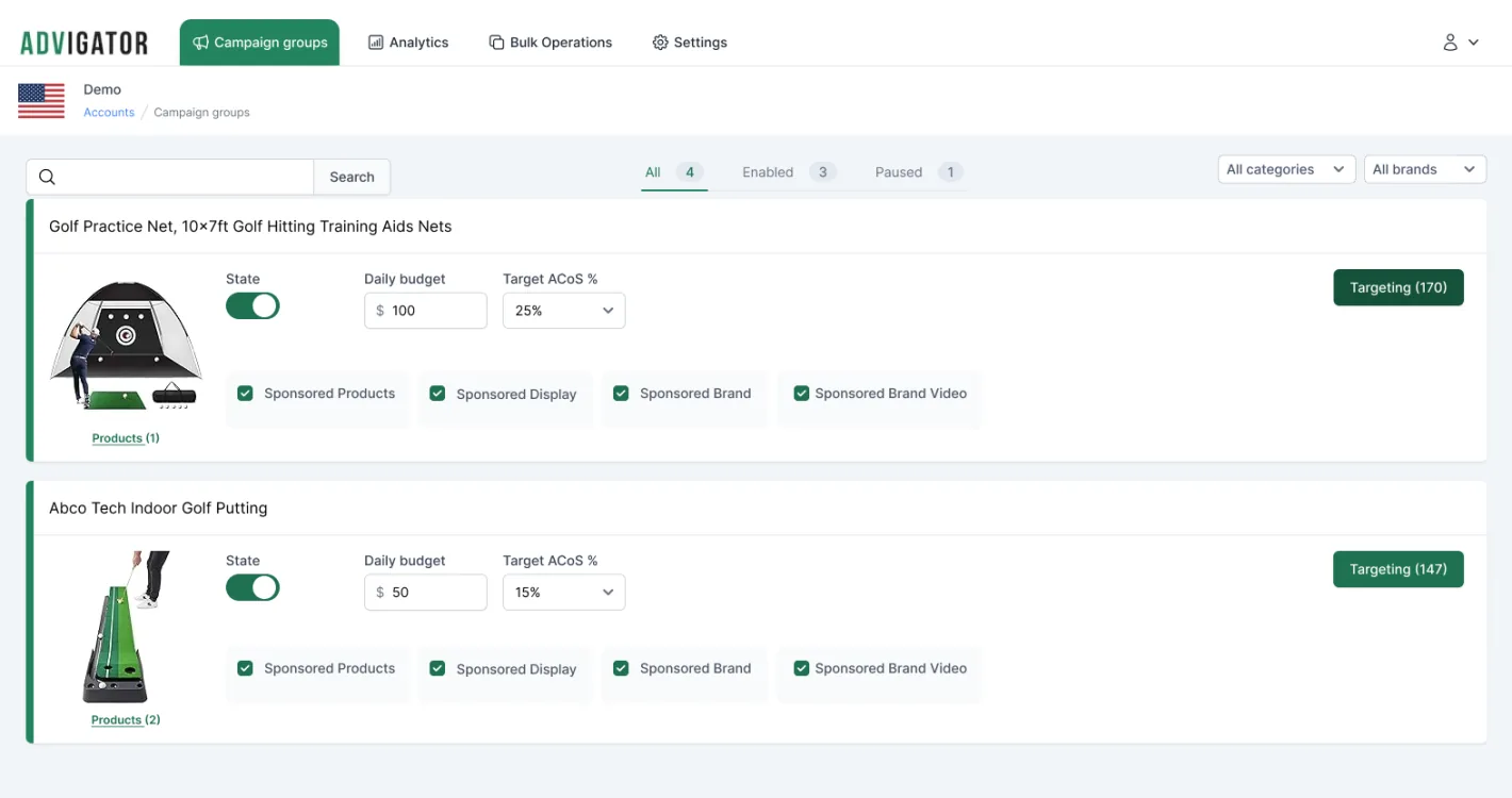 Advigator homepage