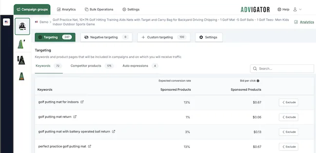 advigator keyword research