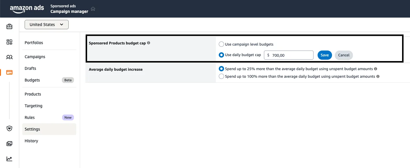Account-level budget
