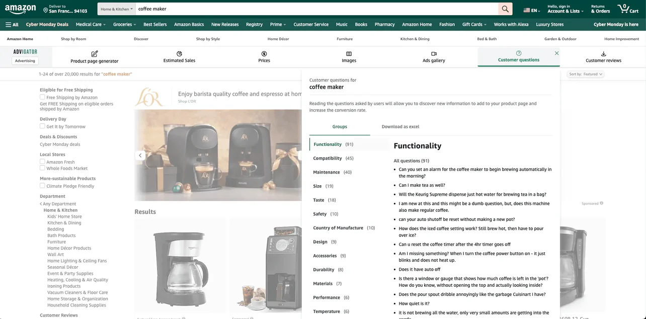 Analyze customer questions