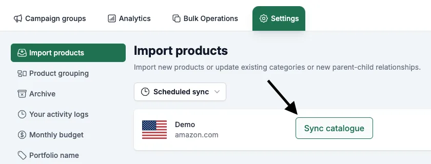 Sync catalogue