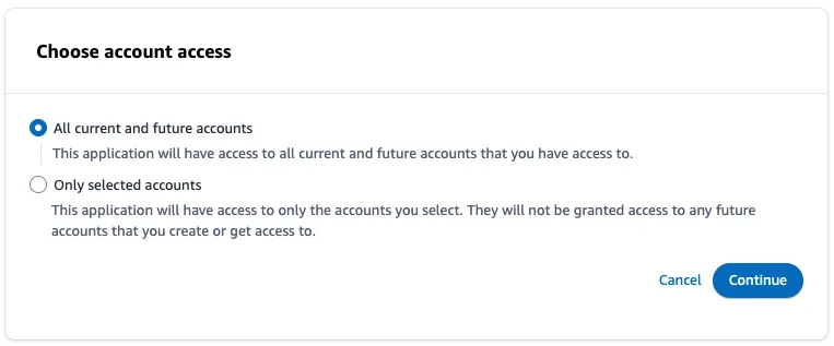 Grant access to all accounts
