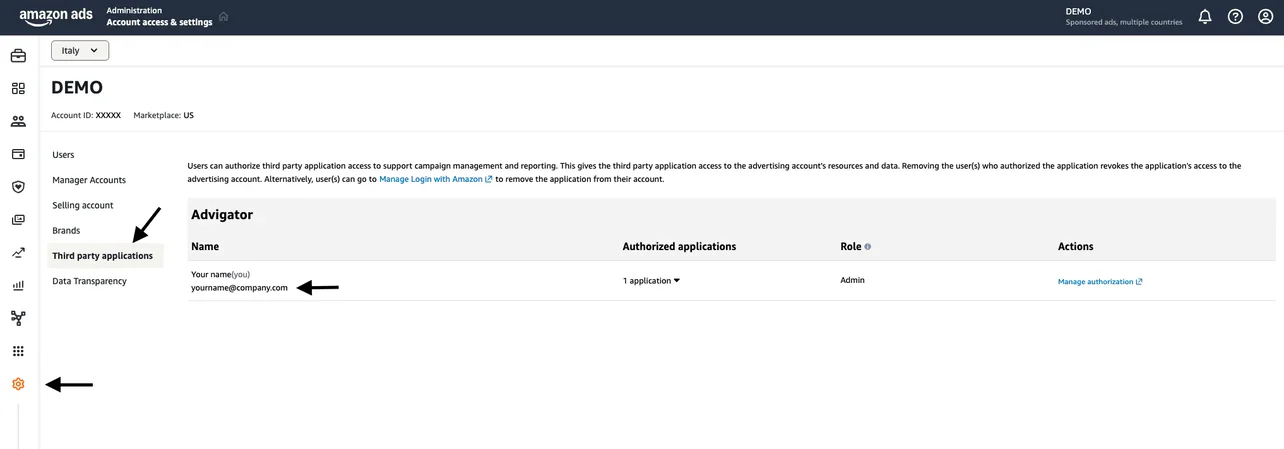 Authorized application