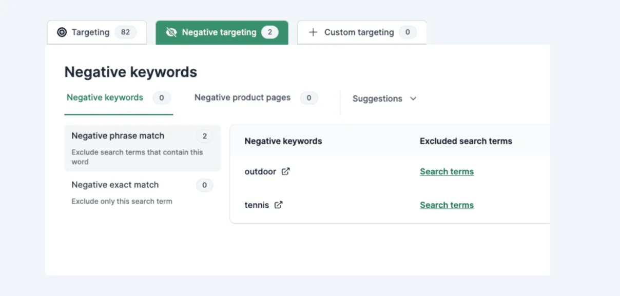 Negative targeting